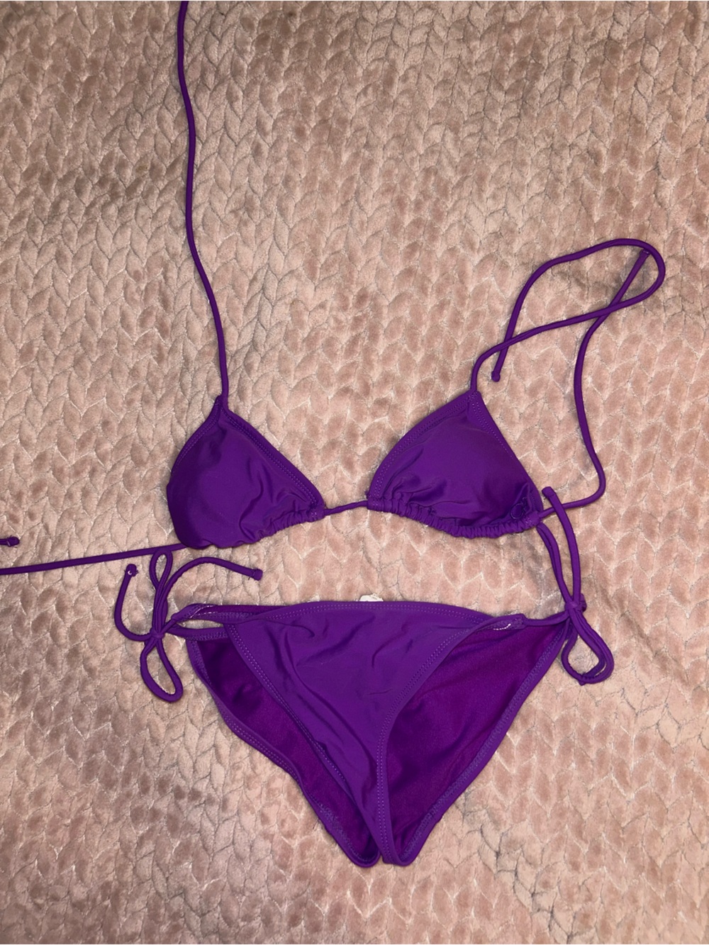 OP Purple Triangle String Bikini Set